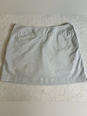 Adidas Womens Skort Skirt Size 12 White Striped Climacool Solid Athletic Golf